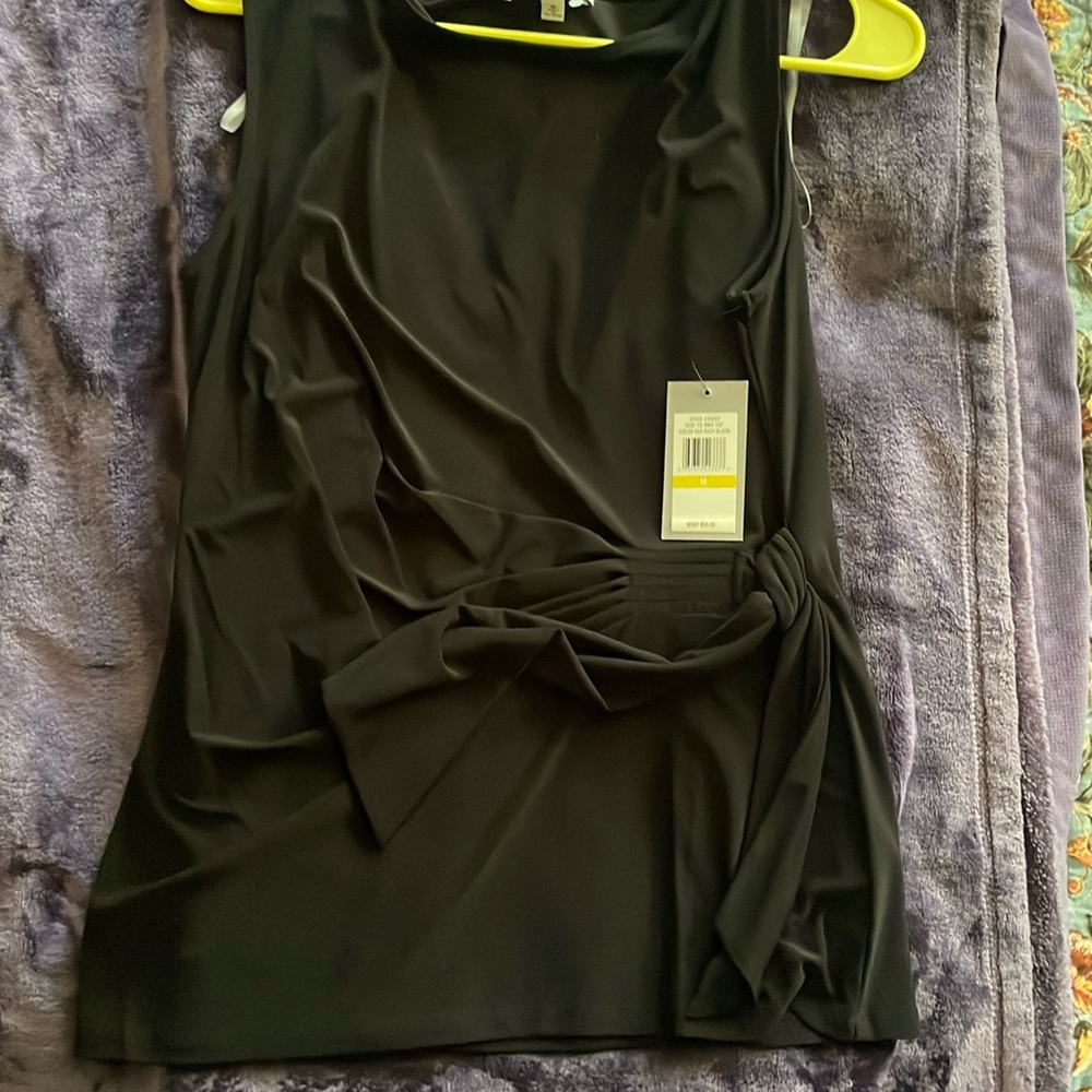 Chaus Black Sleeveless Top with Side Tie
